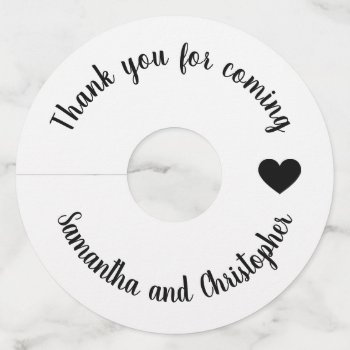 Simple Calligraphy Wedding Thank You For Coming Wine Glass Tag by TheHopefulRomantic at Zazzle
