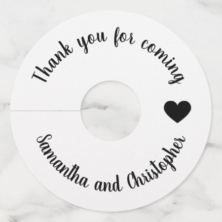 Simple Calligraphy Wedding Thank You For Coming Wine Glass Tag