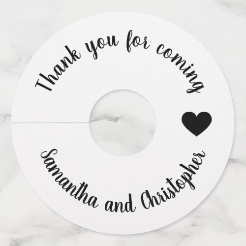 Simple calligraphy wedding thank you for coming wine glass tag