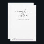 Simple Calligraphy Wedding Words of Wisdom   Advice Card<br><div class="desc">This simple calligraphy wedding words of wisdom advice card is perfect for a rustic wedding. The simple and elegant design features classic and fancy script typography in black and white. These cards are perfect for a wedding, bridal shower, baby shower, graduation party & more. Personalize the cards with the names...</div>