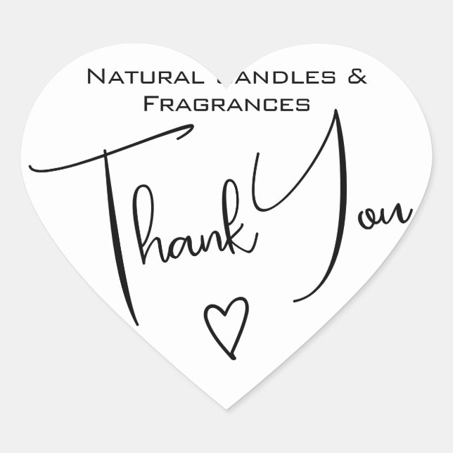 Simple Calligraphy White Black Thank You Labels  (Front)