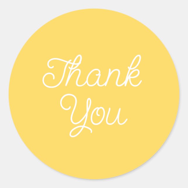 Simple Calligraphy Yellow Bright Thank You Seal (Front)