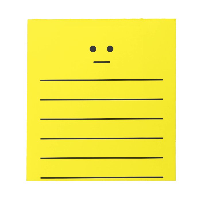 Simple Calm Yellow Face Memo Pad