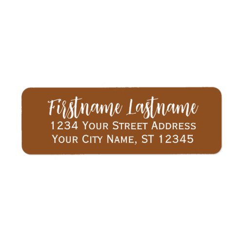 Simple Camel White Elegant Script _ Return Address Label