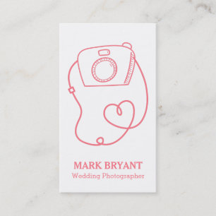 Simple Camera Doodle, Fun Wedding Photographer Business Card