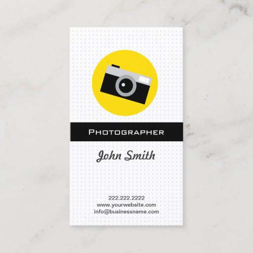 Customizable Simple Camera Icon Photographer Business Card