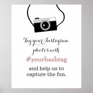 Simple Camera Instagram Photos Hashtag Sign