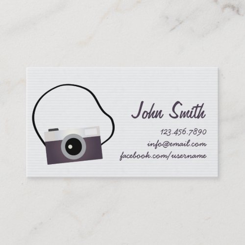 Simple Camera Photographer Business Card