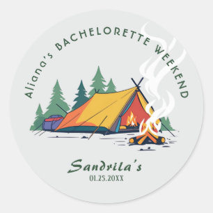 Simple Camping Weekend Bachelorette Party Classic Round Sticker