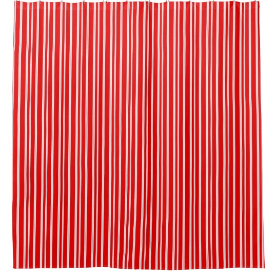 Simple Candy Cane Red White Stripes Shower Curtain Zazzle Com