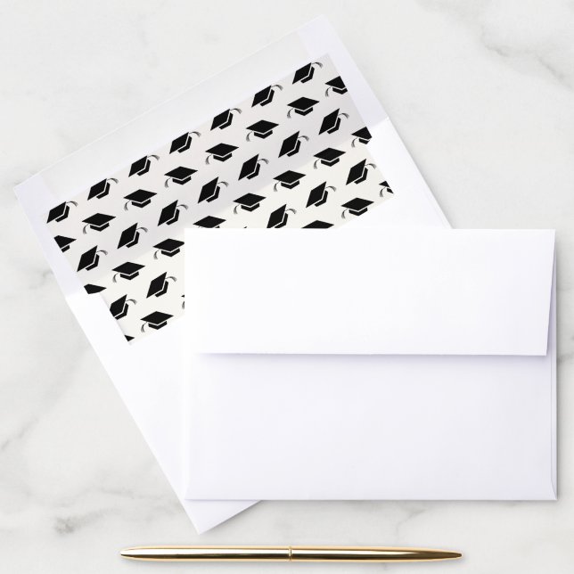 Simple Cap and Tassel Graduation Envelope Liner (Desk)