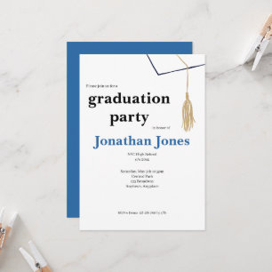 Simple Cap and Tassel Graduation Invitation