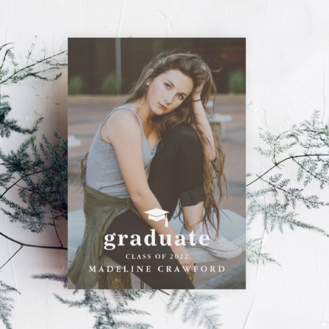 Simple Cap Photo Graduation Invitation (Creator Uploaded)