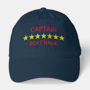 Simple Captain Boat Name With Stars DIY Colors Hat