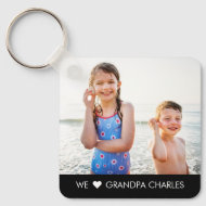 Simple Caption Personalized Photo Keychain