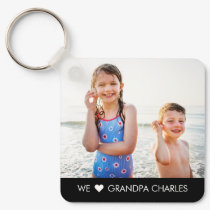 Simple Caption Personalized Photo Keychain