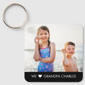 Simple Caption Personalized Photo Keychain by berryberrysweet at Zazzle