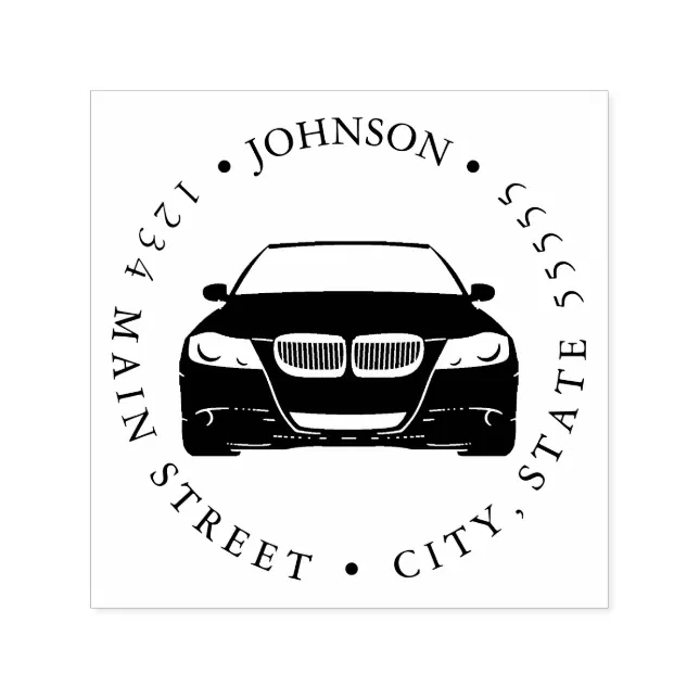 Simple Car Cartoon Illustration Return Label Self-inking Stamp | Zazzle