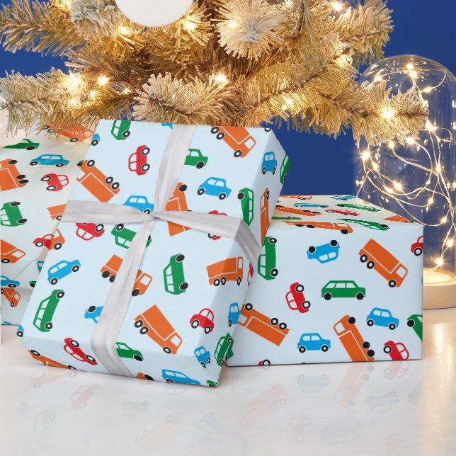 Simple Car Illustrations Wrapping Paper (Holidays)