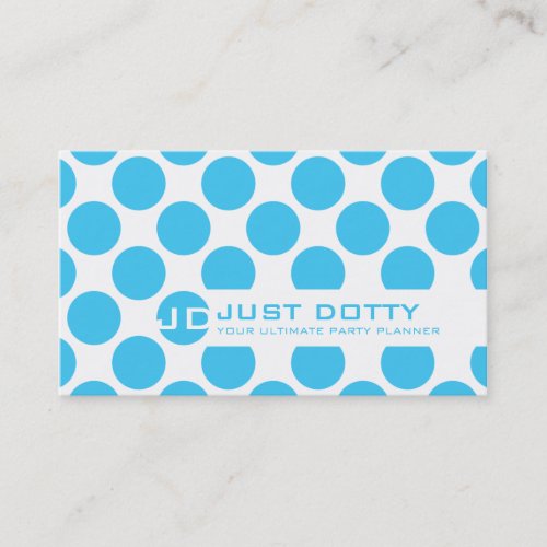 SIMPLE CARD bold polka dots aqua blue Business Cards