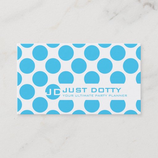 Customizable SIMPLE CARD bold polka dots aqua blue Business Cards