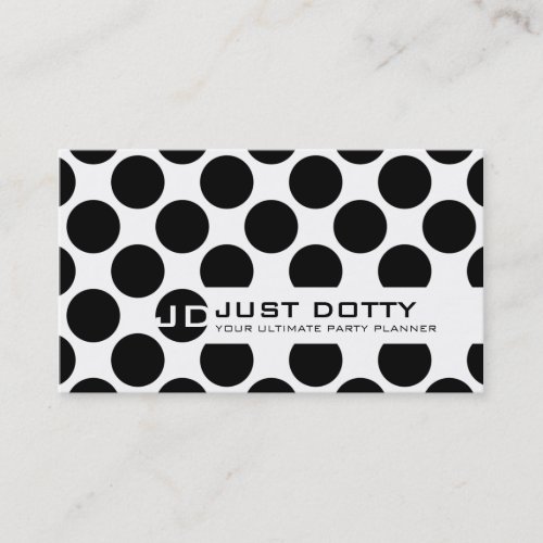 SIMPLE CARD bold polka dots black white Business Cards