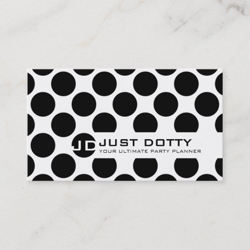 Customizable SIMPLE CARD bold polka dots black white Business Cards
