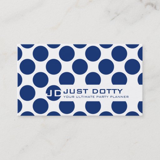 Customizable SIMPLE CARD bold polka dots dark navy blue Business Card