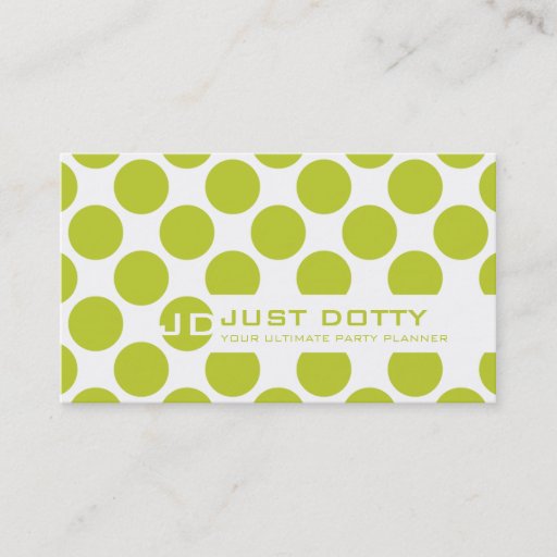 Customizable SIMPLE CARD bold polka dots lime green Business Card Template