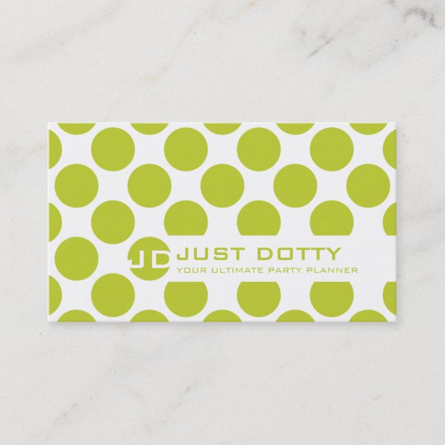SIMPLE CARD bold polka dots lime green (Front)