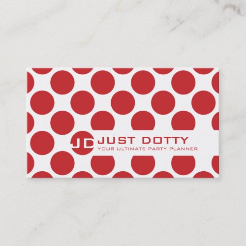 SIMPLE CARD bold polka dots rich bright red Business Card Templates