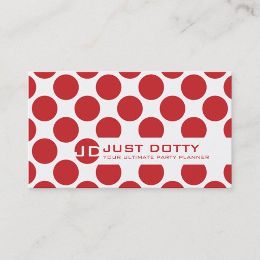 Customizable SIMPLE CARD bold polka dots rich bright red Business Card Templates