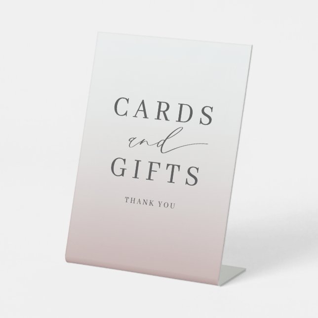 Simple Cards & Gifts Rose Gold Wedding Pedestal Sign (Front)