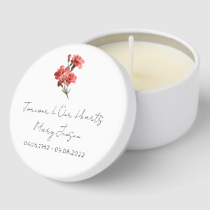 Simple Carnation Funeral Mini Candle Favors