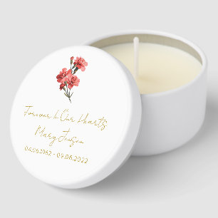 Simple Carnation Funeral Mini Candle Favors