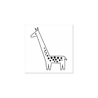 Simple Cartoon Giraffe Rubber Stamp
