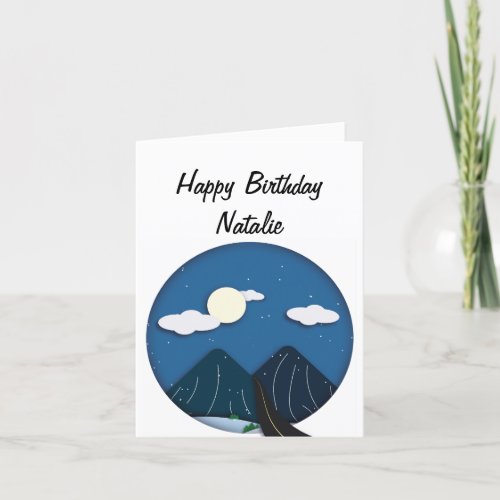 Simple cartoon style illustration birthday card