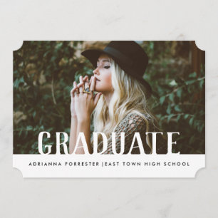 Simple Casual Bold Graduate Photo Invitation