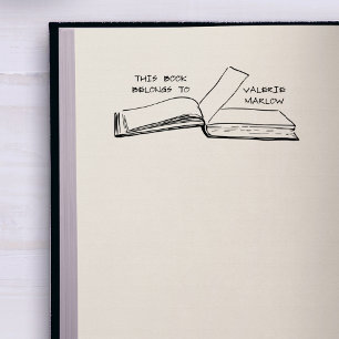 Simple Casual Hand-writing Custom Library Book Self-inking Stamp