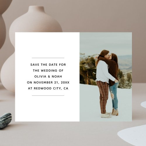 Simple Casual Photo Wedding Save The Date Postcard