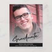Simple casual save the date graduation photo announcement postcard (Front)
