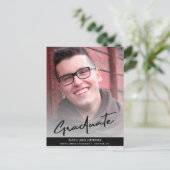 Simple casual save the date graduation photo announcement postcard (Standing Front)