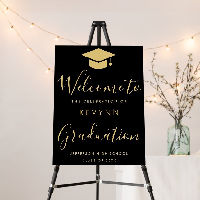 Simple Casual Script Graduation Party Welcome Sign (In Situ (Stand))