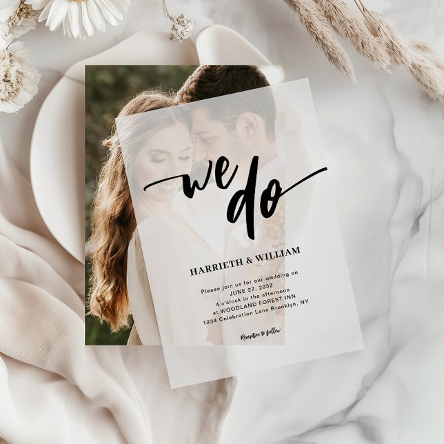 Simple Casual Script We Do Wedding Vellum Invitations (Creator Uploaded)