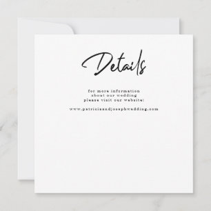 Simple casual script wedding details enclosure note card