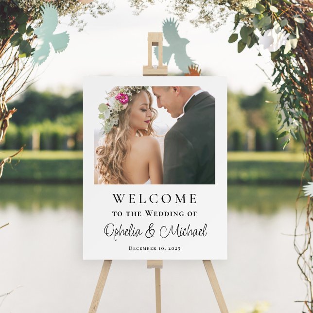 Simple Casual Wedding Welcome Sign with Photo (Creator Uploaded)