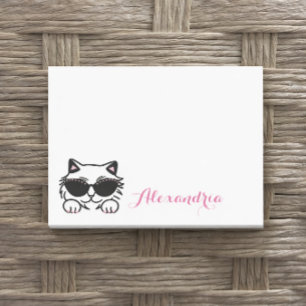 Simple Cat Bling Sunglasses Personalized Post-it Notes
