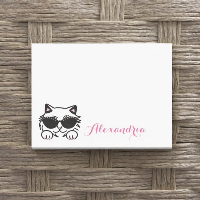 Simple Cat Bling Sunglasses Personalized Post-it Notes (Creator Uploaded)