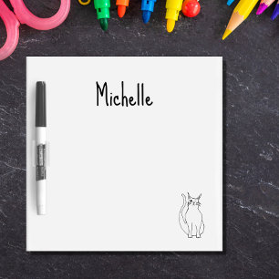 Simple Cat Cartoon Cute Winking Kitty Dry Erase Board
