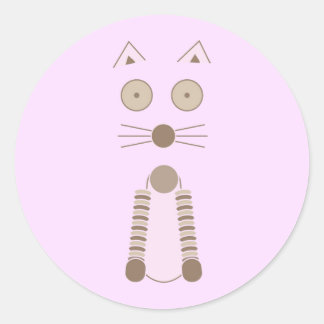Simple Cat Classic Round Sticker